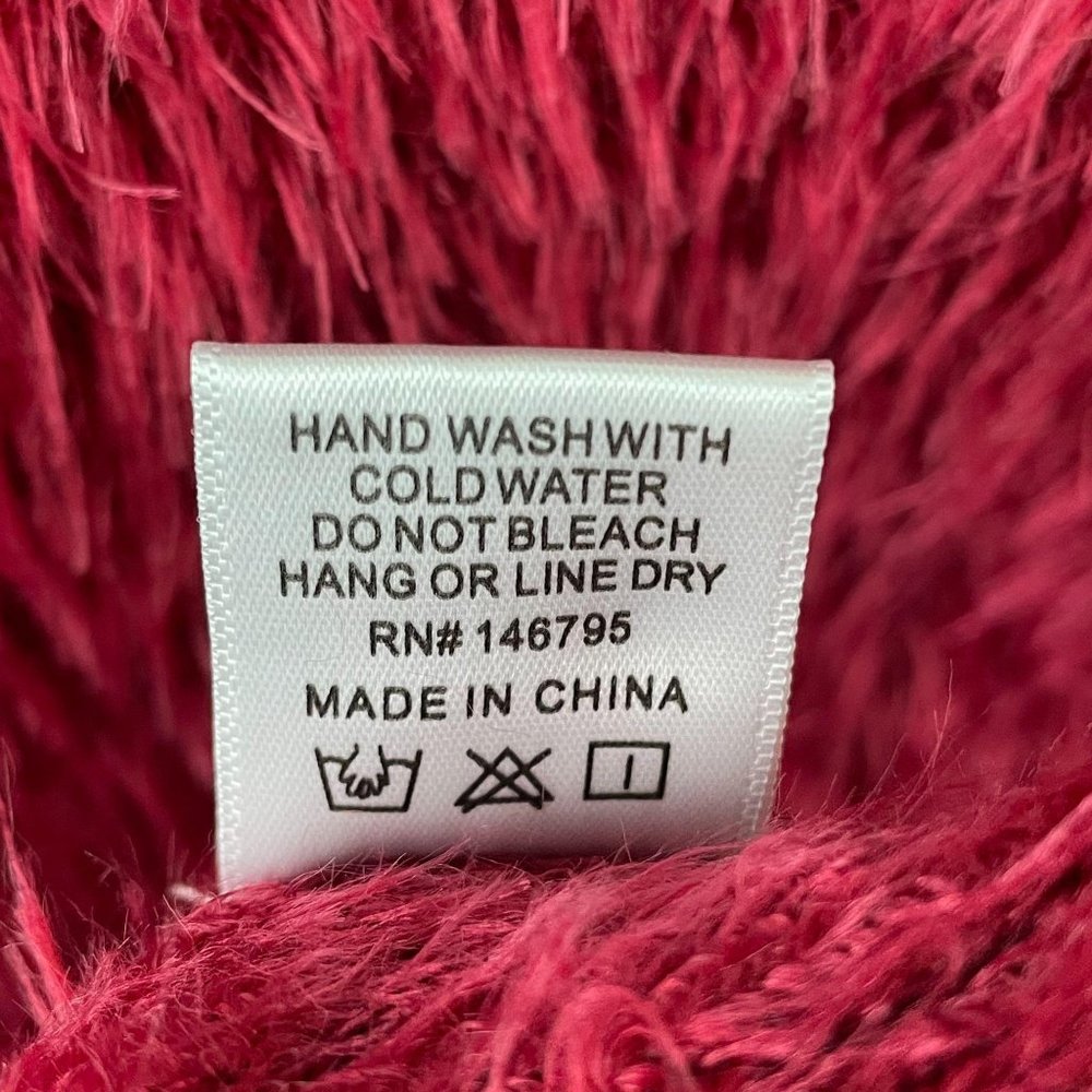 4Si3nna red mini fuzzy puff sleeve sweater dress M - Picture 10 of 13
